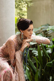 Mushq Inception Embroidered Net Unstitched 3Pc Suit D-01 Before Sunrise