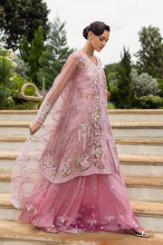 Mushq Inception Embroidered Net Unstitched 3Pc Suit D-05 Pretty in Pink
