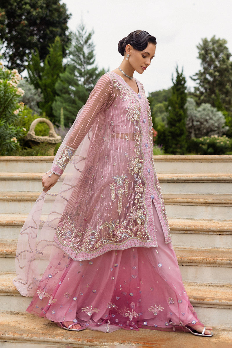 Mushq Inception Embroidered Net Unstitched 3Pc Suit D-05 Pretty in Pink