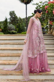 Mushq Inception Embroidered Net Unstitched 3Pc Suit D-05 Pretty in Pink