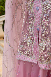 Mushq Inception Embroidered Net Unstitched 3Pc Suit D-05 Pretty in Pink