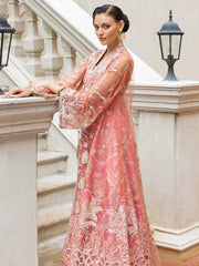 Mushq Inception Embroidered Net Unstitched 3Pc Suit D-06 Wings of Desire