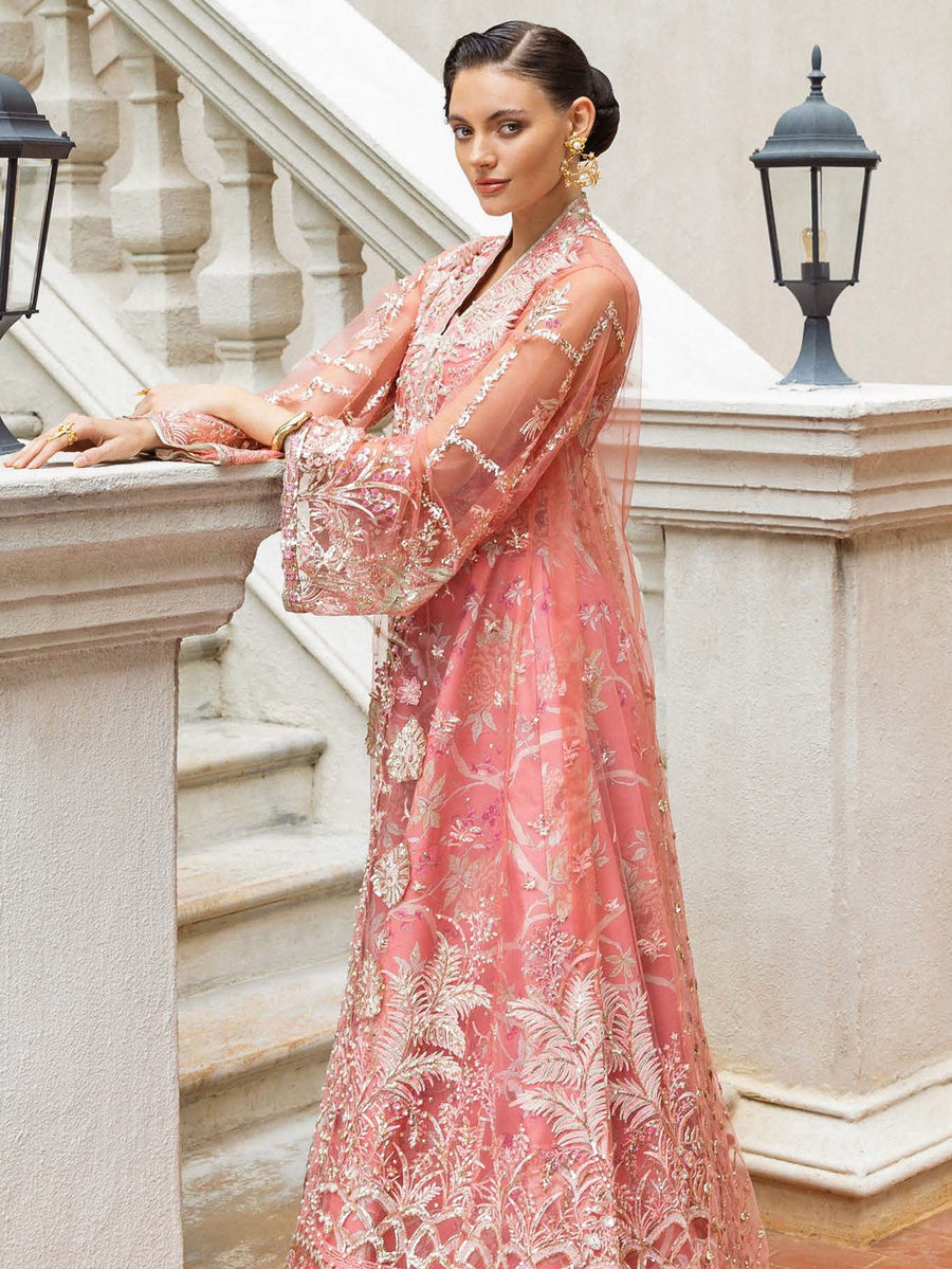 Mushq Inception Embroidered Net Unstitched 3Pc Suit D-06 Wings of Desire