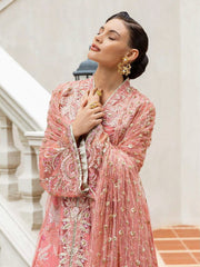 Mushq Inception Embroidered Net Unstitched 3Pc Suit D-06 Wings of Desire