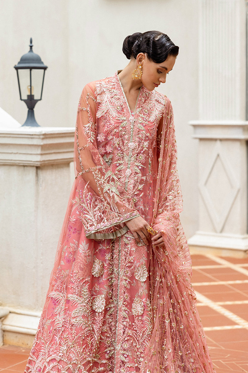 Mushq Inception Embroidered Net Unstitched 3Pc Suit D-06 Wings of Desire