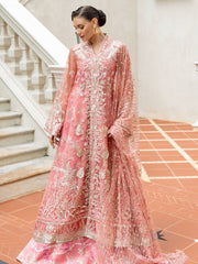 Mushq Inception Embroidered Net Unstitched 3Pc Suit D-06 Wings of Desire