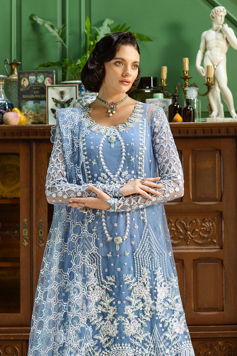 Mushq Inception Embroidered Net Unstitched 3Pc Suit D-08 Before the Rain