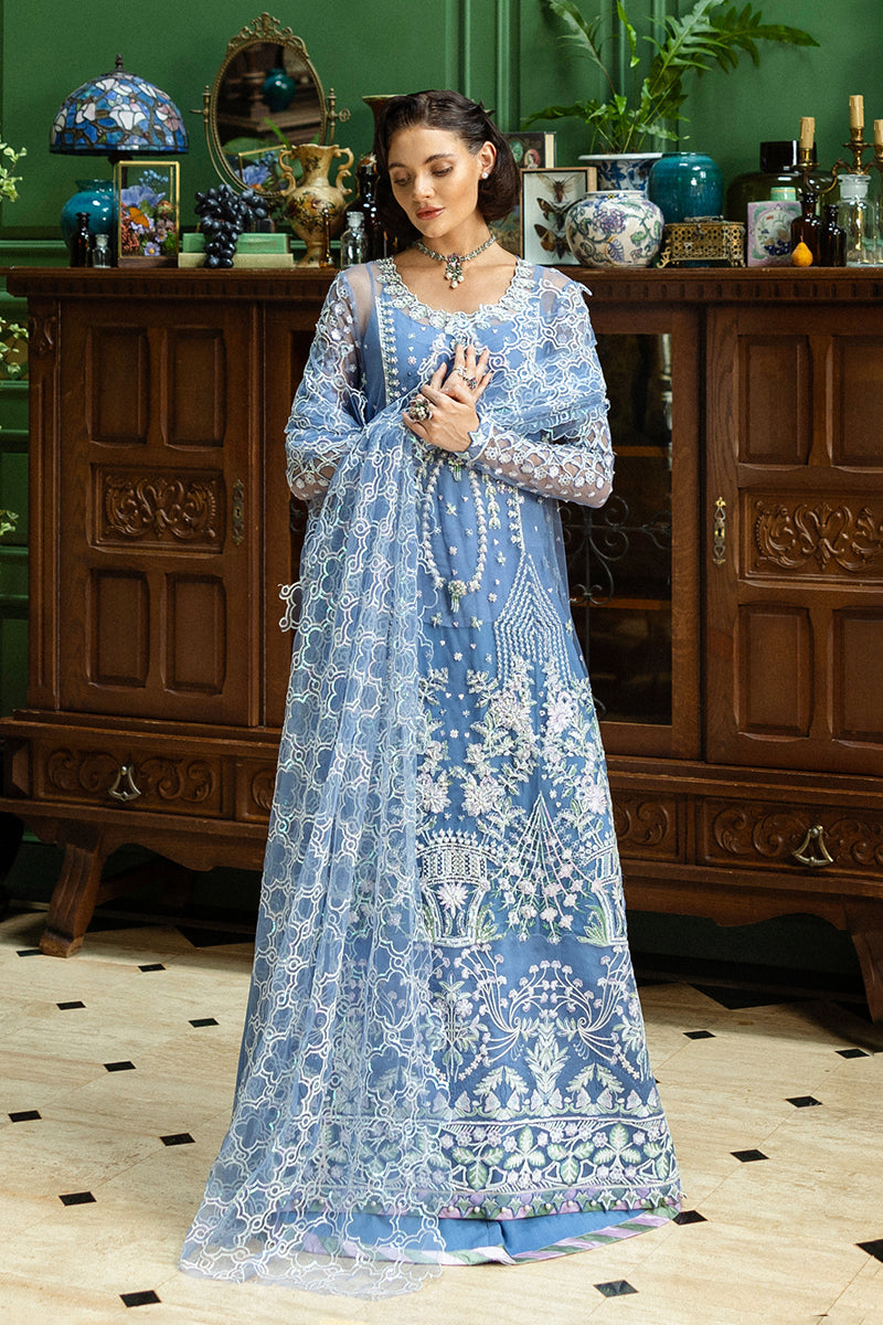 Mushq Inception Embroidered Net Unstitched 3Pc Suit D-08 Before the Rain