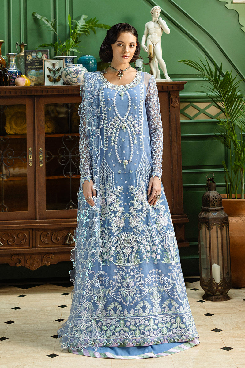 Mushq Inception Embroidered Net Unstitched 3Pc Suit D-08 Before the Rain