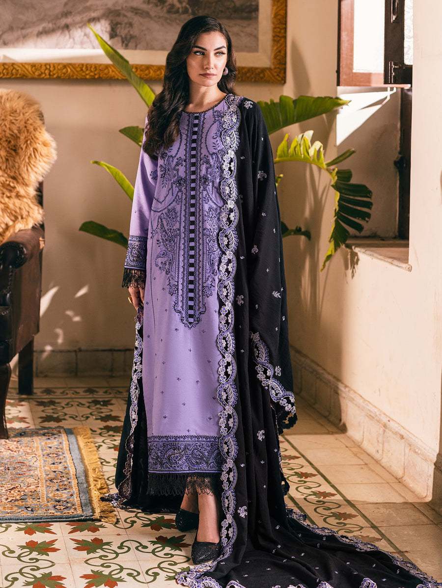Hemline by Mushq Symphony Unstitched Karandi 3Pc Suit - Glam Attitude
