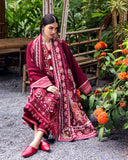 Hemline by Mushq Symphony Unstitched Karandi 3Pc Suit - Emerald Glimmer