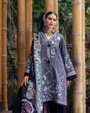 Hemline by Mushq Symphony Unstitched Karandi 3Pc Suit - Silver Mist