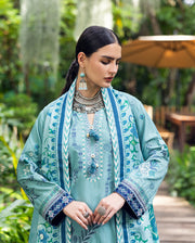 Hemline by Mushq Symphony Unstitched Karandi 3Pc Suit - Glided Hour