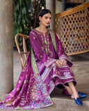 Hemline by Mushq Symphony Unstitched Karandi 3Pc Suit - Plum Swirl