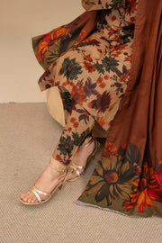 Feathers Digital Printed Dhanak Unstitched 3Pc Suit HUSH-FT643