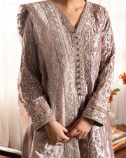 Mushq Sunehri Ramsha Edit Lama Silk Stitched 3Pc Suit - Hamna
