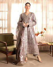 Mushq Sunehri Ramsha Edit Lama Silk Stitched 3Pc Suit - Hamna