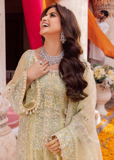 Maahi by Kanwal Malik Embroidered Organza Unstitched 3Pc Suit - HANA