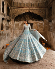 Nira by Faiza Saqlain Embroidered Net Unstitched 3Pc Suit - HANA