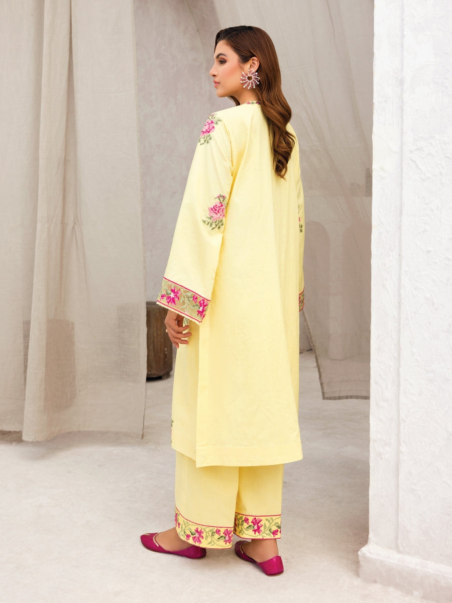 Faiza Faisal Aura Pret Embroidered Dobby Lawn 2Pc Suit - Hana
