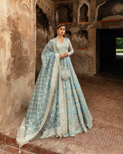 Nira by Faiza Saqlain Embroidered Net Unstitched 3Pc Suit - HANA
