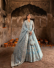 Nira by Faiza Saqlain Embroidered Net Unstitched 3Pc Suit - HANA