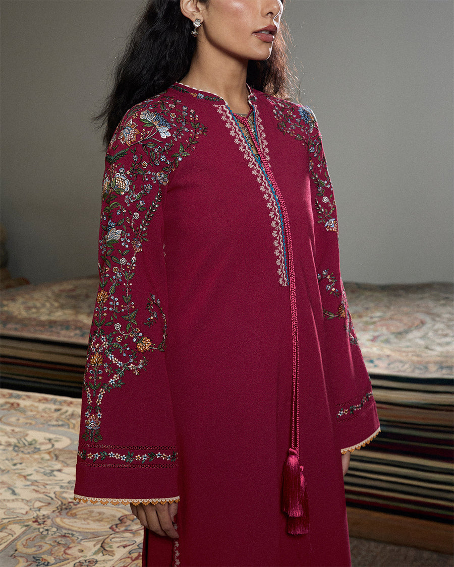 Jugnu Lahore Womenswear Embroidered Karandi Unstitched 3Pc Suit - HASTI
