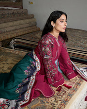 Jugnu Lahore Womenswear Embroidered Karandi Unstitched 3Pc Suit - HASTI