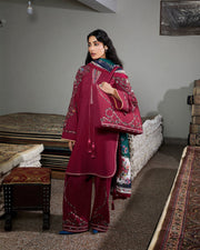 Jugnu Lahore Womenswear Embroidered Karandi Unstitched 3Pc Suit - HASTI