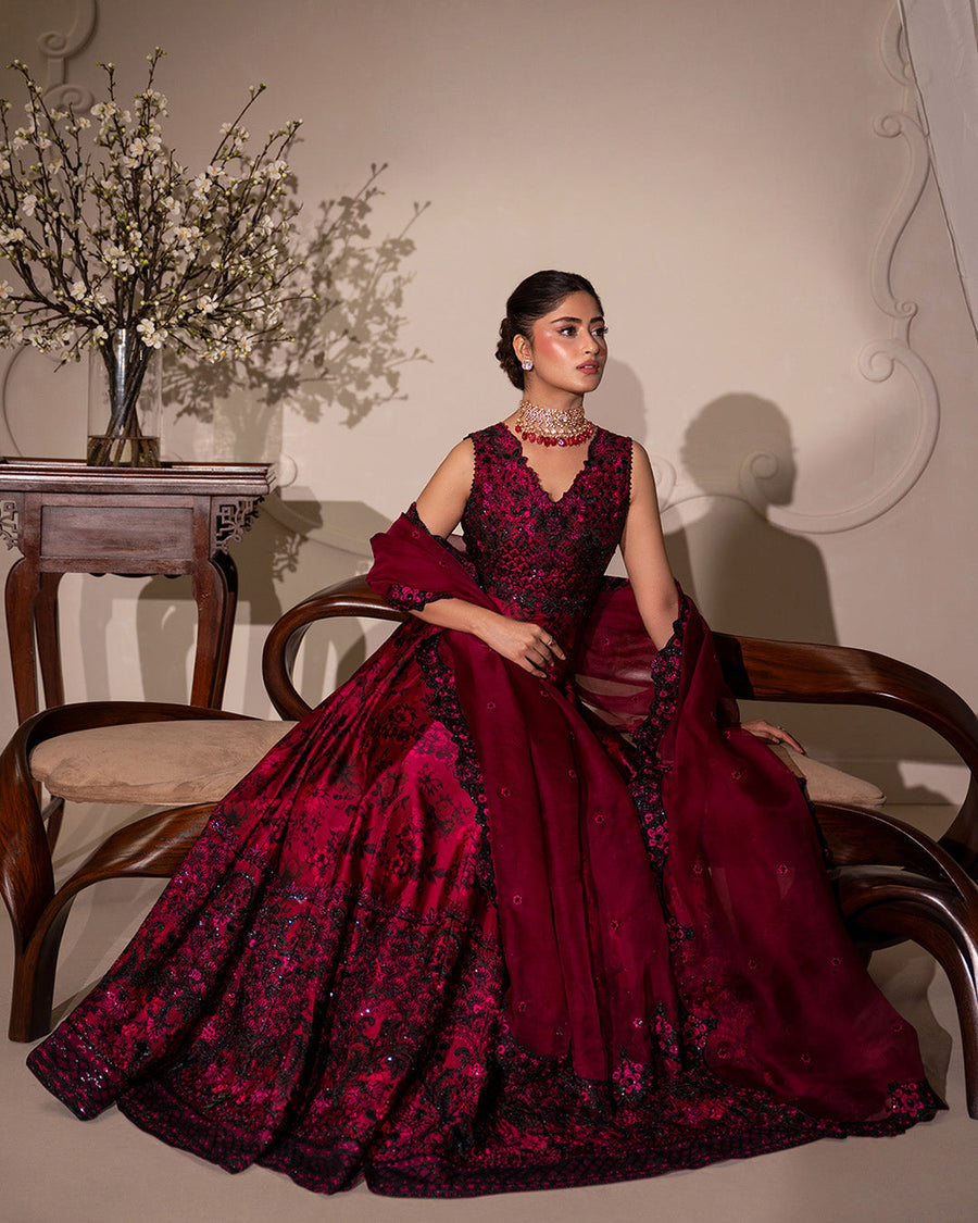 Rua by Faiza Saqlain Embroidered Shamose Silk Unstitched 3Pc Suit - HAVIN