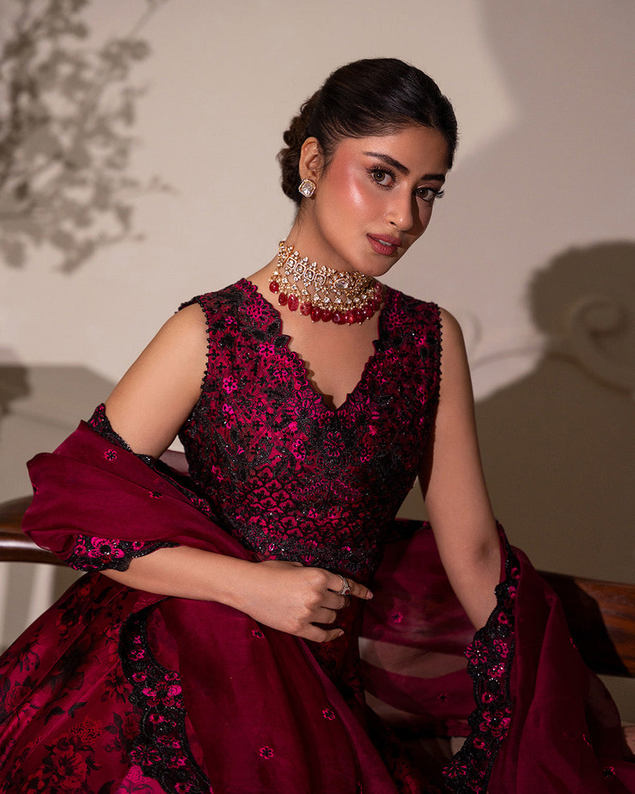 Rua by Faiza Saqlain Embroidered Shamose Silk Unstitched 3Pc Suit - HAVIN