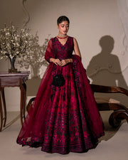 Rua by Faiza Saqlain Embroidered Shamose Silk Unstitched 3Pc Suit - HAVIN