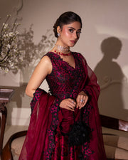 Rua by Faiza Saqlain Embroidered Shamose Silk Unstitched 3Pc Suit - HAVIN