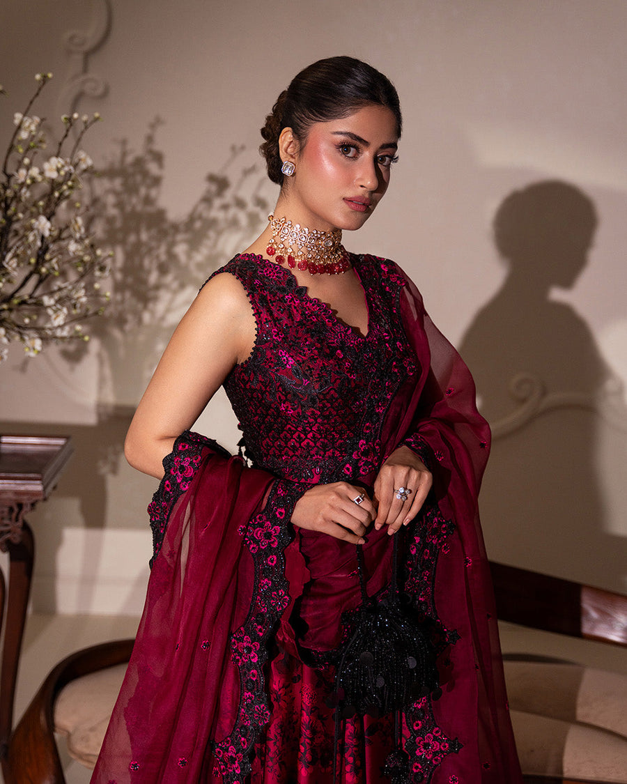 Rua by Faiza Saqlain Embroidered Shamose Silk Unstitched 3Pc Suit - HAVIN