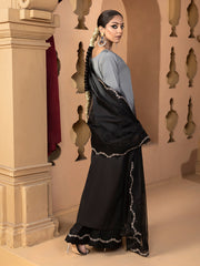 Hemstitch Embroidered Raw Silk Ready to Wear 3Pc Suit - Hazel