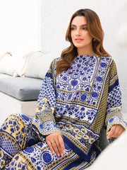 Faiza Faisal Aura Pret Printed Thai Silk 2Pc Suit - Helmi