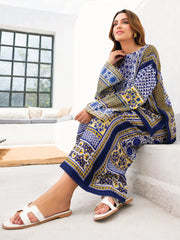 Faiza Faisal Aura Pret Printed Thai Silk 2Pc Suit - Helmi