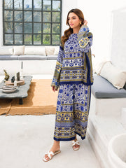Faiza Faisal Aura Pret Printed Thai Silk 2Pc Suit - Helmi