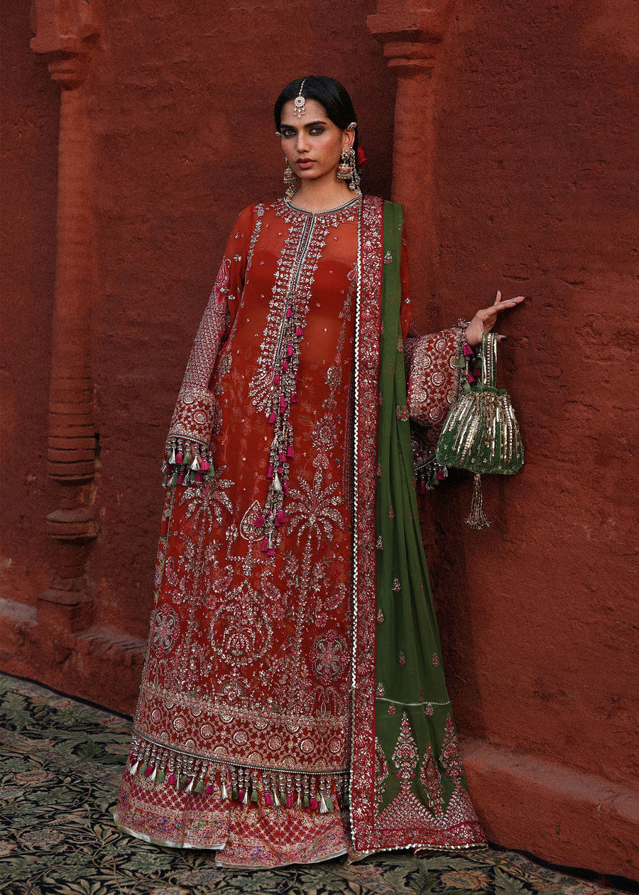 Hussain Rehar Festive Embroidered Chiffon Unstitched 3Pc Suit - Hemali