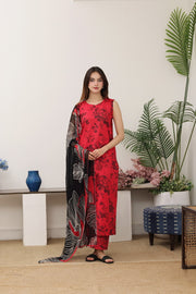 Feathers Premium Printed Lawn Unstitched 3Pc Suit Hibiscus Harmony-FT773