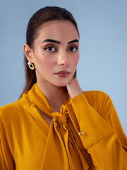 Hemstitch Georgette Affair Embroidered Georgette Stitched 2Pc Suit - Honey Bee
