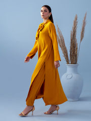 Hemstitch Georgette Affair Embroidered Georgette Stitched 2Pc Suit - Honey Bee
