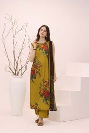Feathers Premium House of Petals Unstitched Lawn 3Pc Suit Honeyed Horizon-FT752