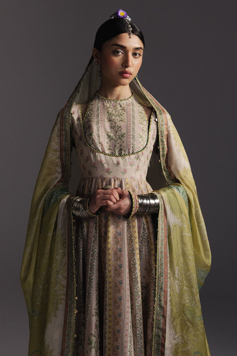 Zara Shahjahan Anarkali Embroidered Lawn Unstitched 3Pc Suit D-08 HOORAIN