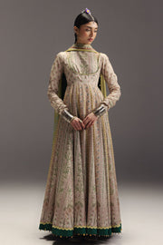 Zara Shahjahan Anarkali Embroidered Lawn Unstitched 3Pc Suit D-08 HOORAIN