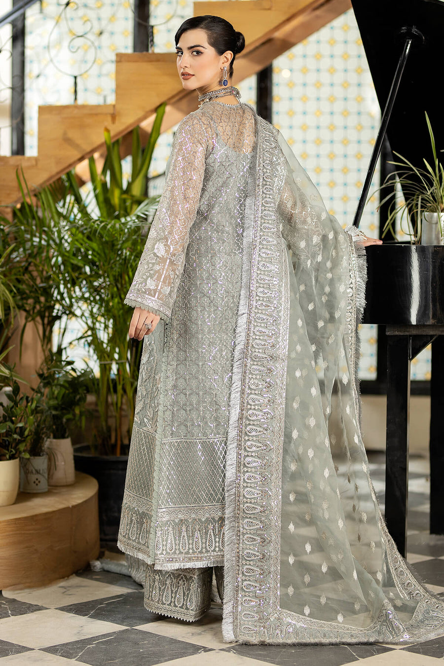 Jhalak by Imrozia Premium Embroidered Organza 3Pc Suit I-179 INAAYAT