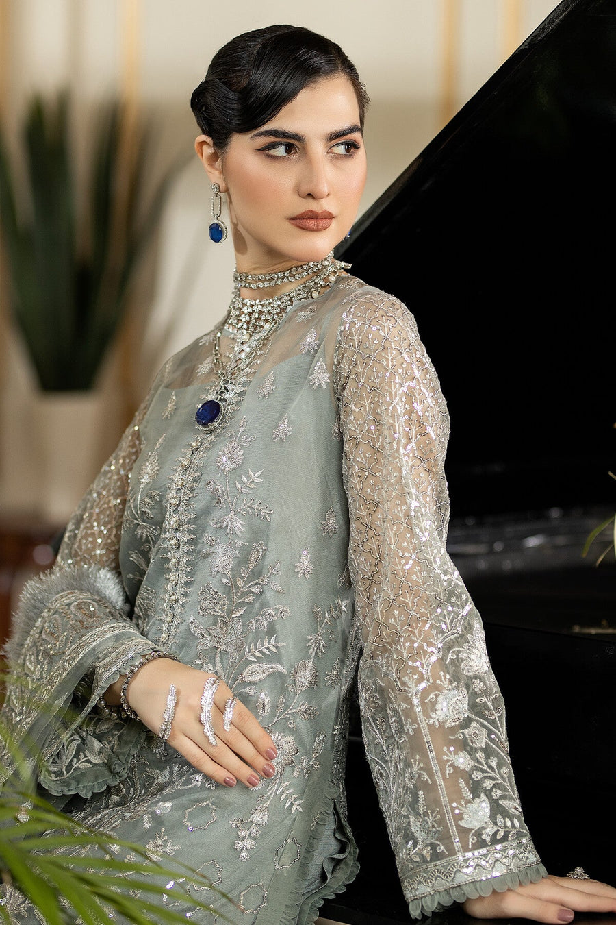 Jhalak by Imrozia Premium Embroidered Organza 3Pc Suit I-179 INAAYAT