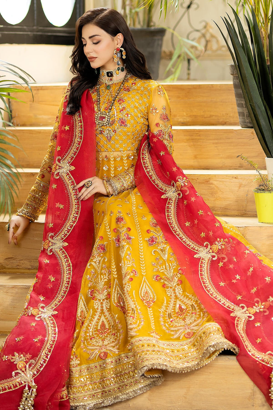 Jhalak by Imrozia Premium Embroidered Net 3Pc Suit I-182 AAFREEN