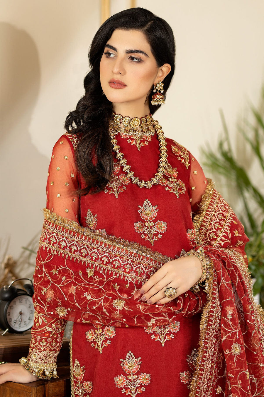 Jhalak by Imrozia Premium Embroidered Organza 3Pc Suit I-184 MAAHRU