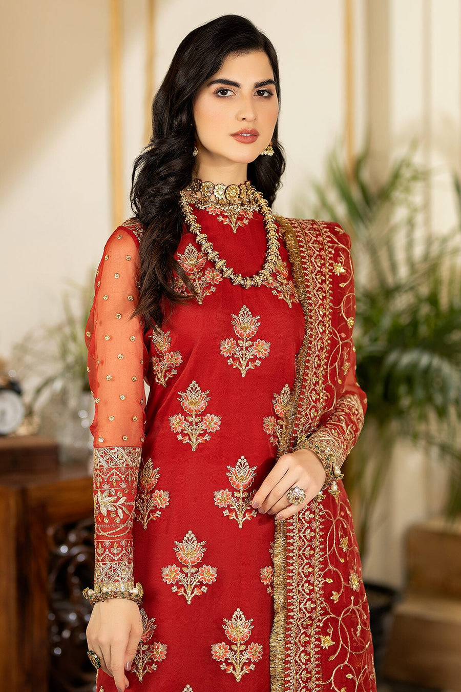 Jhalak by Imrozia Premium Embroidered Organza 3Pc Suit I-184 MAAHRU